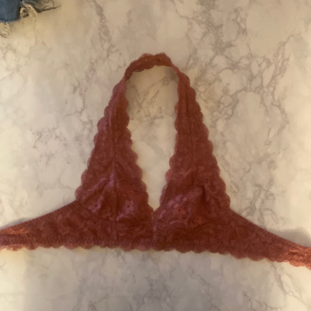 NWOT Free People Halter Neck Lace Bra XS